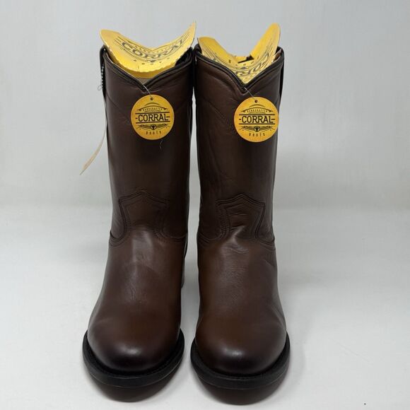 Corral A4068 Cowboy Roper Boots Mens 10 D Brown Cow Leather Mid Calf Western - Picture 5 of 15